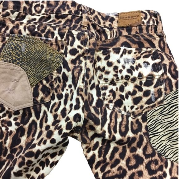 RARE Deadstock Ralph Lauren Denim & Supply Leopard Cheetah Patchwork Jeans 28/32 - Picture 8 of 8